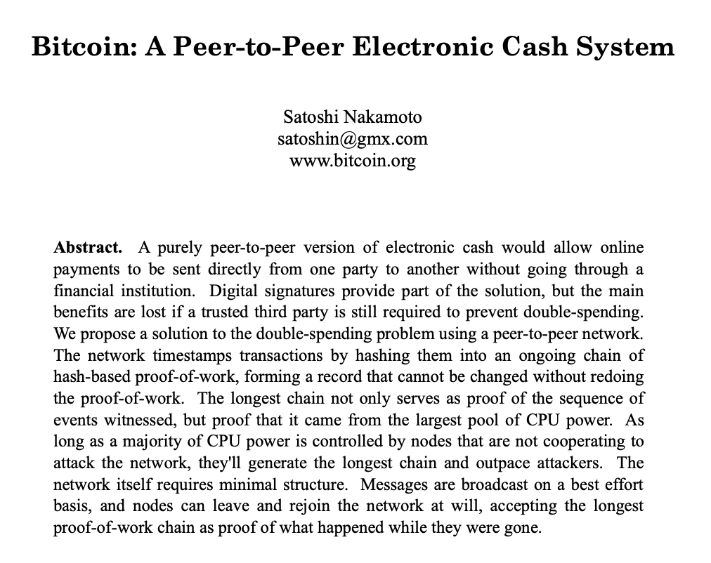 Bitcoin: A Peer-to-Peer Electronic Cash System