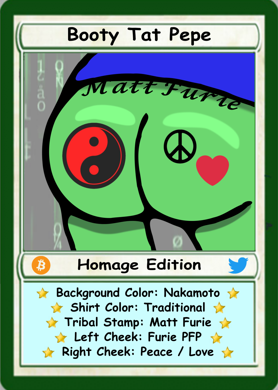 Booty Tat Pepe:  Homage