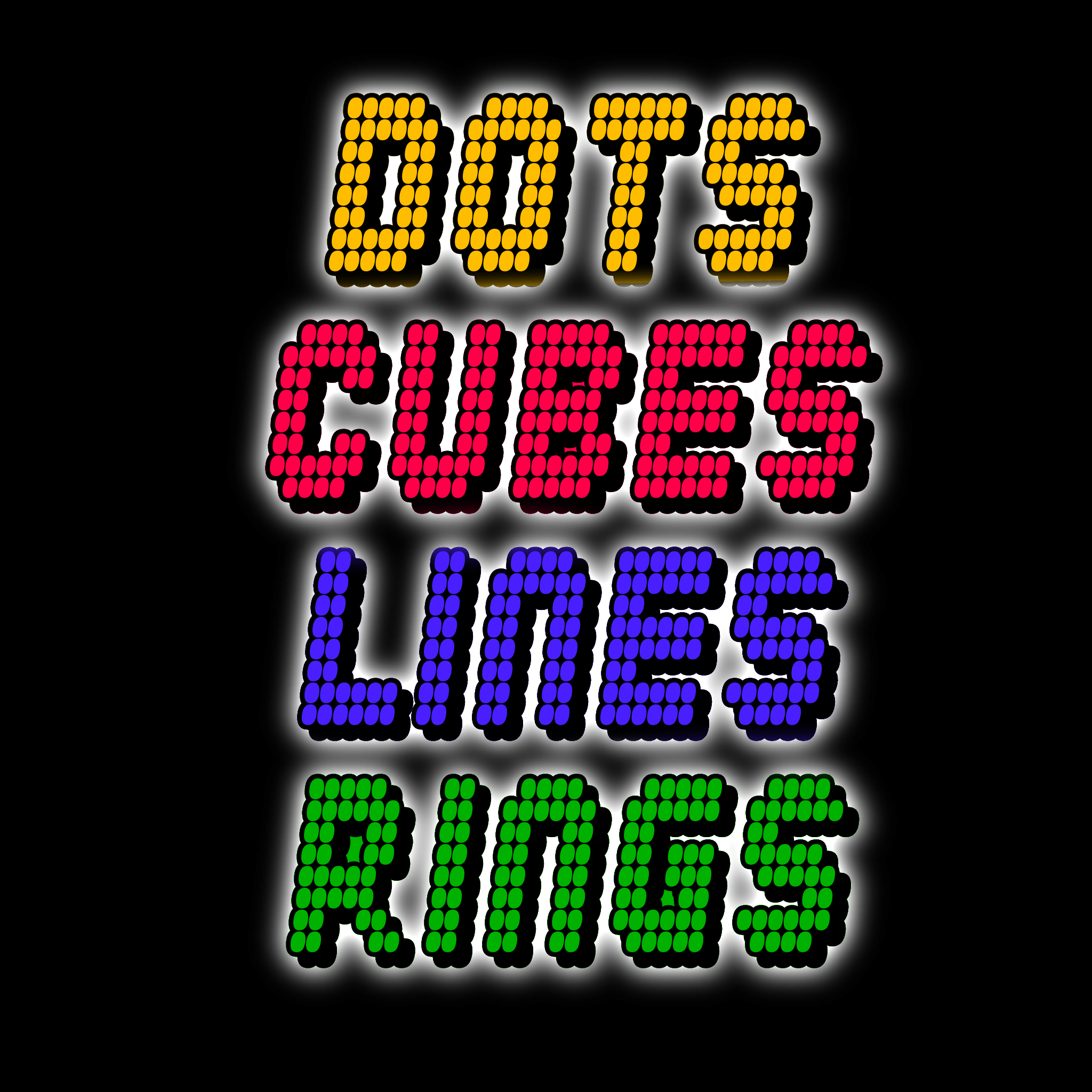 Dots, Cubes, Lines and Rings