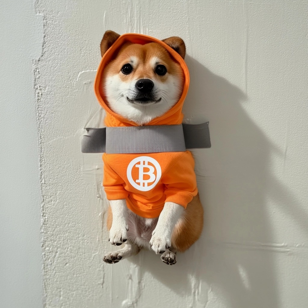 $DOG duct-taped to wall