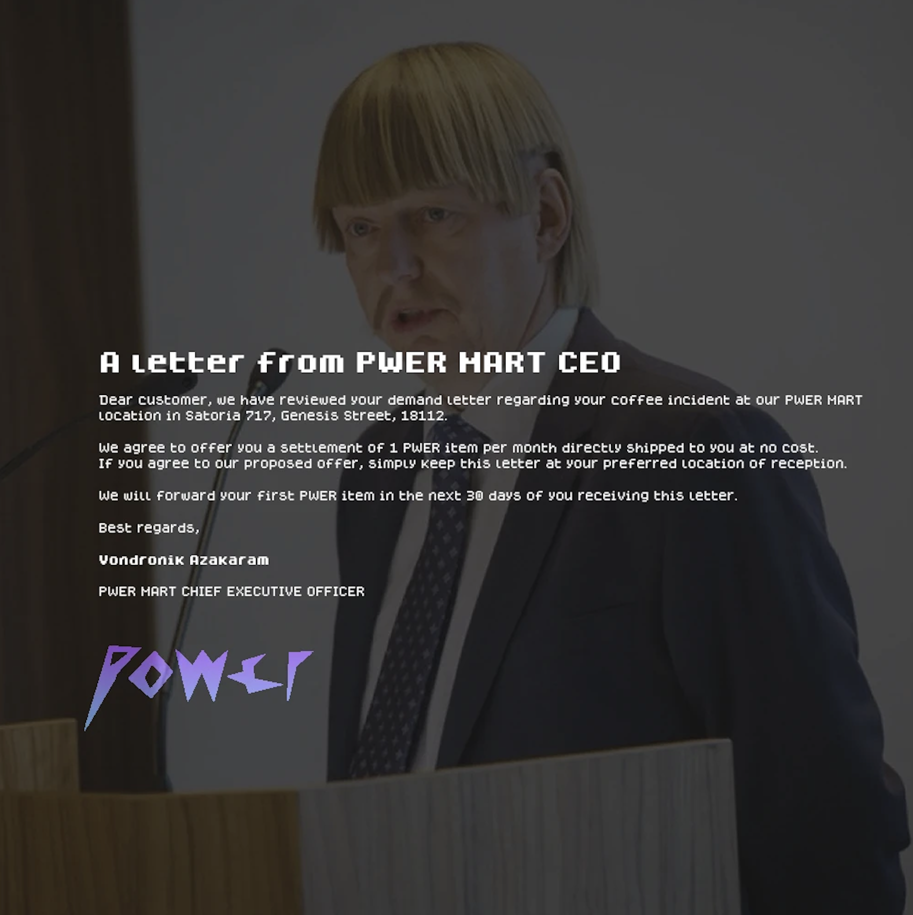 PWER CEO Letter